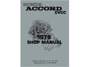 1978 Honda Accord CVCC Shop Service Repair Manual Engine Drivetrain Electrical