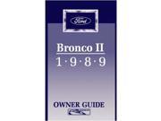1989 Ford Bronco ll Owners Manual User Guide Reference Operator Book Fuses