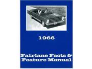 1966 Ford Fairlane Facts Features Sales Brochure Literature Book Specifications