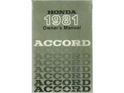 1981 Honda Accord Owners Manual User Guide Reference Operator Book Fuses Fluids