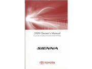 2009 Toyota Sienna Owners Manual User Guide Reference Operator Book Fuses Fluids