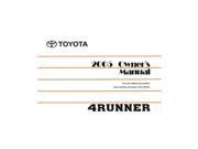 2005 Toyota 4Runner Owners Manual User Guide Reference Operator Book Fuses Fluid