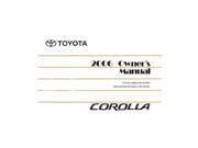 2006 Toyota Corolla Owners Manual User Guide Reference Operator Book Fuses Fluid