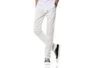 Demon Hunter Men s Slim Fit White Chino Trousers S9111 35