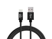 Rhino Extra Strong Jacket USB C to USB A High Speed Nylon Braided 3.1 USB Type C to USB Type A Data Sync Charging Cable Light Black Color 3 METERS BLACK PAR