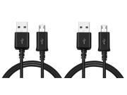 Samsung 3.25 Feet Cable micro USB Charging Sync Data Cable for Galaxy 7 S7 Edge Note 5 S6 S6 Edge S6 Edge Plus Black Pack of 2
