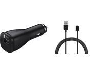 Samsung Adaptive Fast Quick Charging Vehicle Charger with 5 Feet Micro USB Cable for Samsung Devices Black EP LN915UBESTA