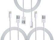 Apple Certified Charging Data Syncronyzing Lightning to USB Cable White for iPhone 7 6 Plus 6s Plus iPod 1 Meter Pack of 3