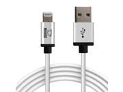 Rhino Apple MFI Certified Lightning Cable 3.3 Feet White Tough Braided Extra Strong Jacket Sync Charge Apple iPhone 5 5s 5c SE 6 6s 6 Plus 6s Plus