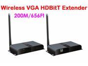 656Ft 200M HDbitT VGA over IP wireless Extender Converter with Audio 1*Transmitter 1*Receiver 1080P Can supports 1 transmitter to 1~3 receivers