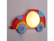 Lovely Red Car Boy s Room Wall Lamp Cartoon Wooden Baby Room Wall Light Child Bedroom Wall Sconces