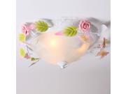 Warm Pastoral Glass Flowers Princess Room Ceiling Lights Bedroom Butterfly Ceiling Lamp Kid s Room Ceiling Light Lamp