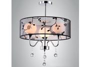 Classic Black Fabric Bedroom Ceiling Lamp Fashion Crystal Study Room Ceiling Fixtures Restaurant Ceiling Lights