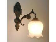 Retro Iron Glass Flower Bedsides Wall Sconce Village Pastoral Living Room Wall Lights Dining Room Wall Lamp