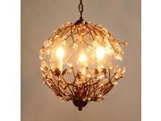 Vintage Crystal Dining Room Pendant Lamps 3 Lights Creative Branchs Bedroom Chandelier Study Room Pendant Lights