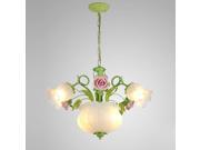 Green Pastoral Flowers Living Room Chandelier Romantic Restaurant Pendant Lamp Lamps Bedroom Pendant Lights