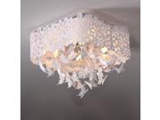 Romantic Crystal Girl s Room Ceiling Lamps Hollow Butterfly Bedroom Ceiling Lights Restaurant Ceiling Lamp Fixtures