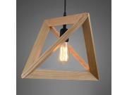 Nordic Simple Wooden Triangular Dining Room Pendant Lights Vintage Bar Pendant Lamps Fixtures Cafe Lights Chandelier