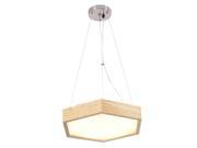 LED Hexagon Wooden Bedroom Ceiling Pendant Lamp Simple Restaurant Pendant Light Study Room Chandelier Fixtures