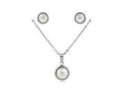 Pascollato Jewelry White Freshwater Pearl Pendant Earring Jewelry Set In Stainless Steel W Necklace ST10557