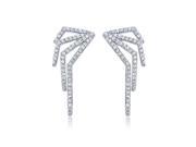 Pascollato Jewelry Sterling Silver Cz Micro Pave Post Spider Wings Stud Earrings Designer Fashion 6041