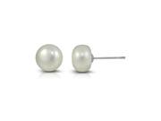 Pascollato Jewelry Stainless Steel 10 Mm White Freshwater Cultured Pearl Stud Earrings Classic Womens BXE174