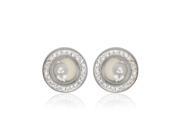 Pascollato Jewelry Silver Tone Floating Crystals Stones Round Cz Post Earrings Stainless Steel 18Mm Or 0.7 Inch E16997