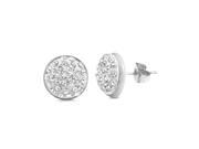 Pascollato Jewelry Round Pave Crystal Stainless Steel Button Post Stud Earrings E16471 E16471