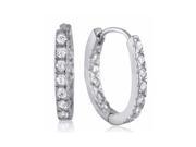Pascollato Jewelry Small Sterling Silver Hoop Cz Earrings Inside Out Classic Micro Pave Hoops Teens SE5202