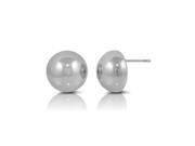 Pascollato Jewelry High Polished Plain Simple Stud Earrings With Half Round Ball 12Mm 0.5 Inch BXE275