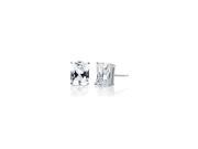 Pascollato Jewelry 7X9mm 925 Sterling Silver Emerald Cut Clear Cz Rectangle Post Stud Solitaire Earrings SE1996