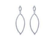 Pascollato Jewelry Stylish Open Pear Shaped Pave Cz Drop Dangle Earrings In Sterling Silver SE6385
