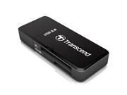 Transcend TS RDF5K USB 3.0 Support SDHC UHS I SDXC UHS I microSD microSDHC UHS I and microSDXC UHS I Flash Card Reader Black White
