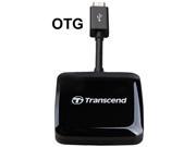 Transcend TS RDP9 USB2.0 Smart Card Reader with OTG Function Support SD Micro SD Flash Drive Smartphone Tablet PC Mouse Keyboard Black