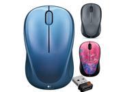 Logitech M235 2nd Gen 2.4GHz 1000DPI USB RF Wireless Unifying Receiver High Definition Tracking Both Hands Mouse Grey Pink Blue