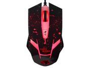 Dare U 4000DPI 6 Programmable Keys LED Backlight 4 Colors USB Wired Crazy Bloody Gaming Mouse Black