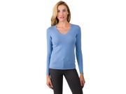 J CASHMERE Women s 100% Cashmere Long Sleeve Pullover V Neck Sweater Small Crystal Blue