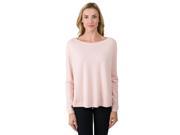 J CASHMERE Women s 100% Cashmere Long Sleeve Oversize Boatneck Raglan Sweater Pink Pearl Medium