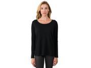 J CASHMERE Women s 100% Cashmere Long Sleeve Pullover High Low Crewneck Sweater Black Small