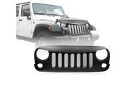 Xprite Front Matte Black Angry Bird Grille W Powder Coated Metal Mesh Insert for Jeep Wrangler Rubicon Sahara Sport JK 2007 2016