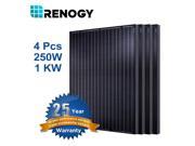 Renogy 4 250W Watt 1000W Monocrystalline Solar Panel for Off On Grid System