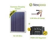 Newpowa 20W Watt 12V Solar Panel PWM 10A Charge Controller Battery Charger Kit