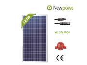 NewPowa High efficiency 120W 12V Poly Solar Panel Module RV Marine W 3FT MC4