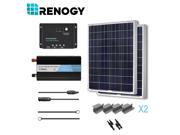 Renogy Solar Panel Complete 200 Watts Poly Kit Inverter Off Grid 12 Volt RV Boat
