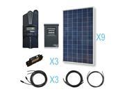 RENOGY® 2700W Polycrystalline Cabin Solar Kit 9 300W Polycrystalline Solar Panels 1 Midnite Classic 200 MPPT Charge Con
