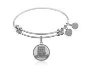 Expandable Bangle in White Tone Brass with U.S. Army Strong Symbol