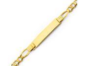 Men`s Yellow Gold ID Figaro Bracelet 8.0 Inches