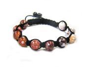 Shamballa Unisex Bracelet with Smooth Marble Ball Glass Beads