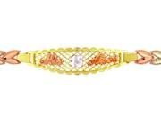 Tri Color Gold Mis 15 Anos Diamond Cut Bracelet