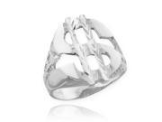 Sterling Silver Dollar Sign Nugget Ring